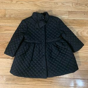 Beautiful solid black Janie and Jack little girls 6-12 months coat.